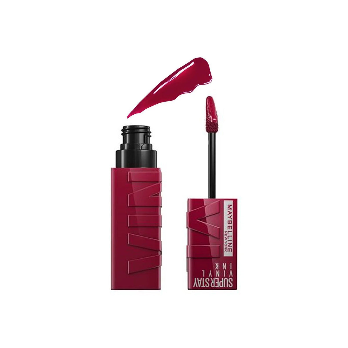 Maybelline New York Vinyl Ink lipstick and wand, deep red