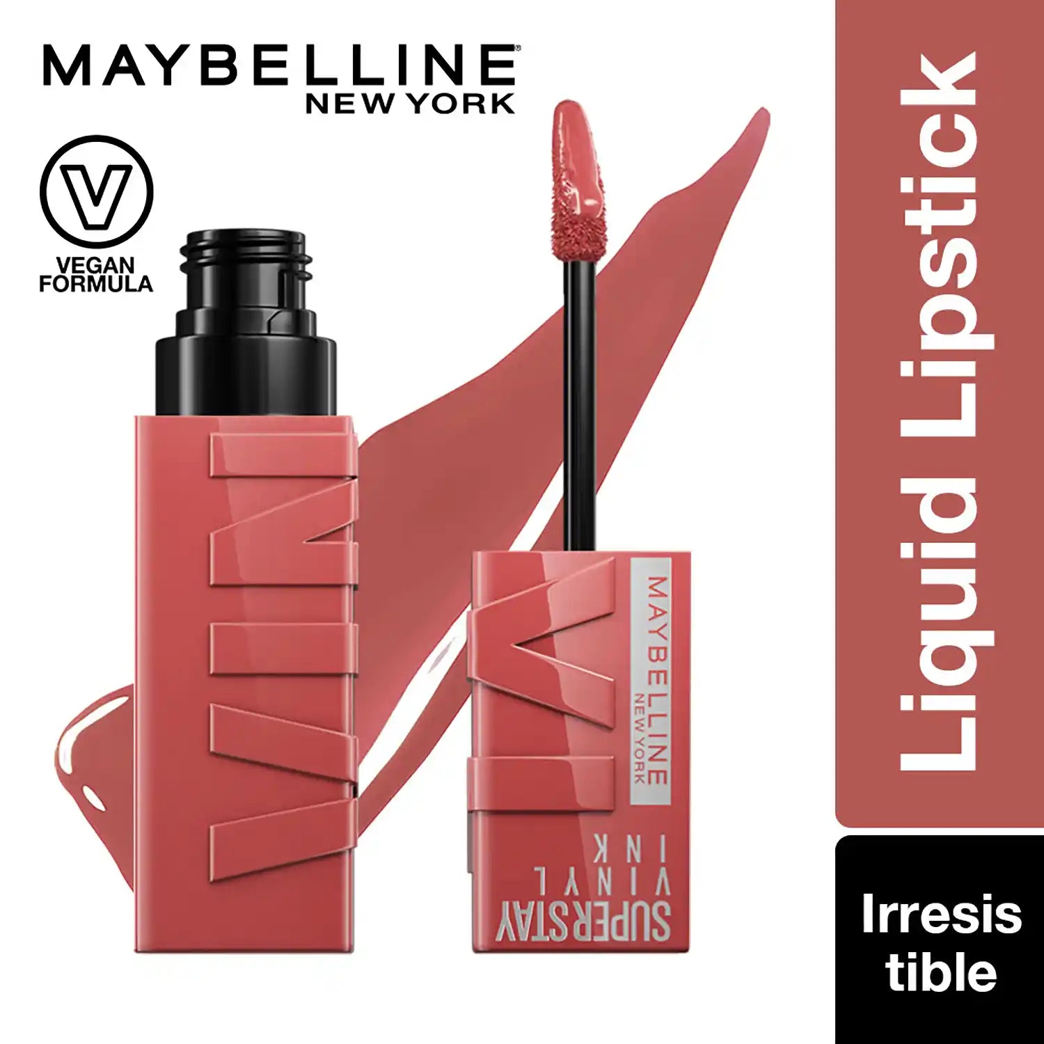 Maybelline - New York Super Stay Vinyl Ink Liquid Lipstick, Instant Shine Lasts Up To 16H - Irresistible 4.2ml
