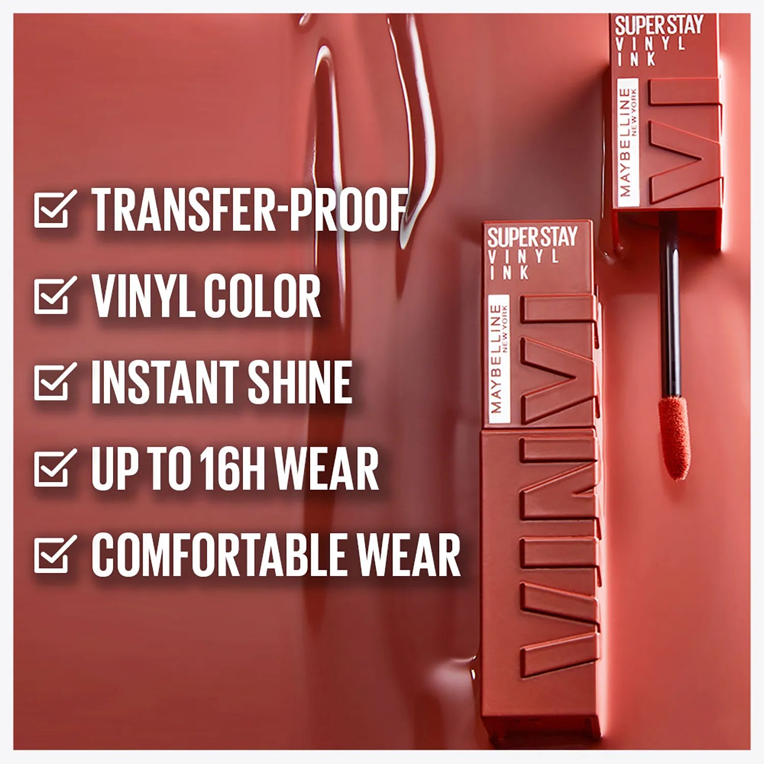 Maybelline - New York Super Stay Vinyl Ink Liquid Lipstick, Instant Shine Lasts Up To 16H - Irresistible 4.2ml
