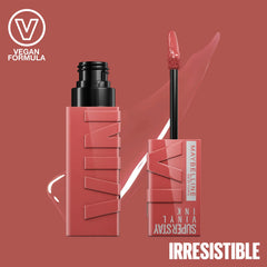 Maybelline - New York Super Stay Vinyl Ink Liquid Lipstick, Instant Shine Lasts Up To 16H - Irresistible 4.2ml