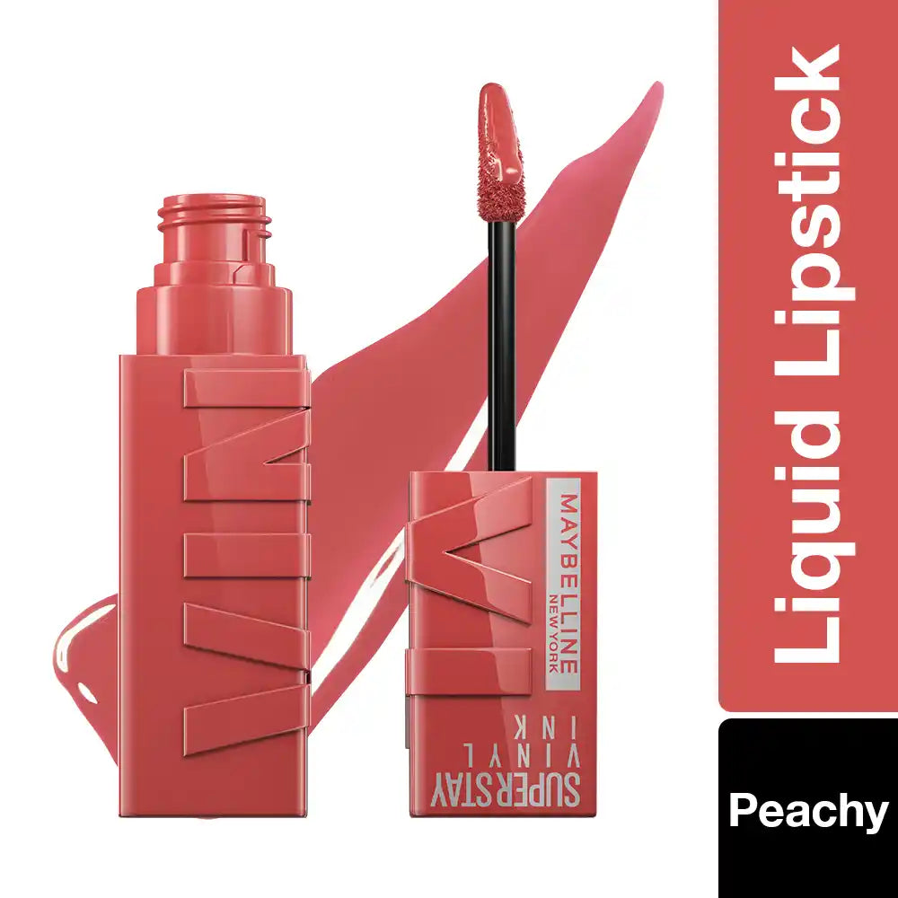 Maybelline - New York Super Stay Vinyl Ink Liquid Lipstick, Instant Shine Lasts Up To 16H - 15 Peachy 4.2ML