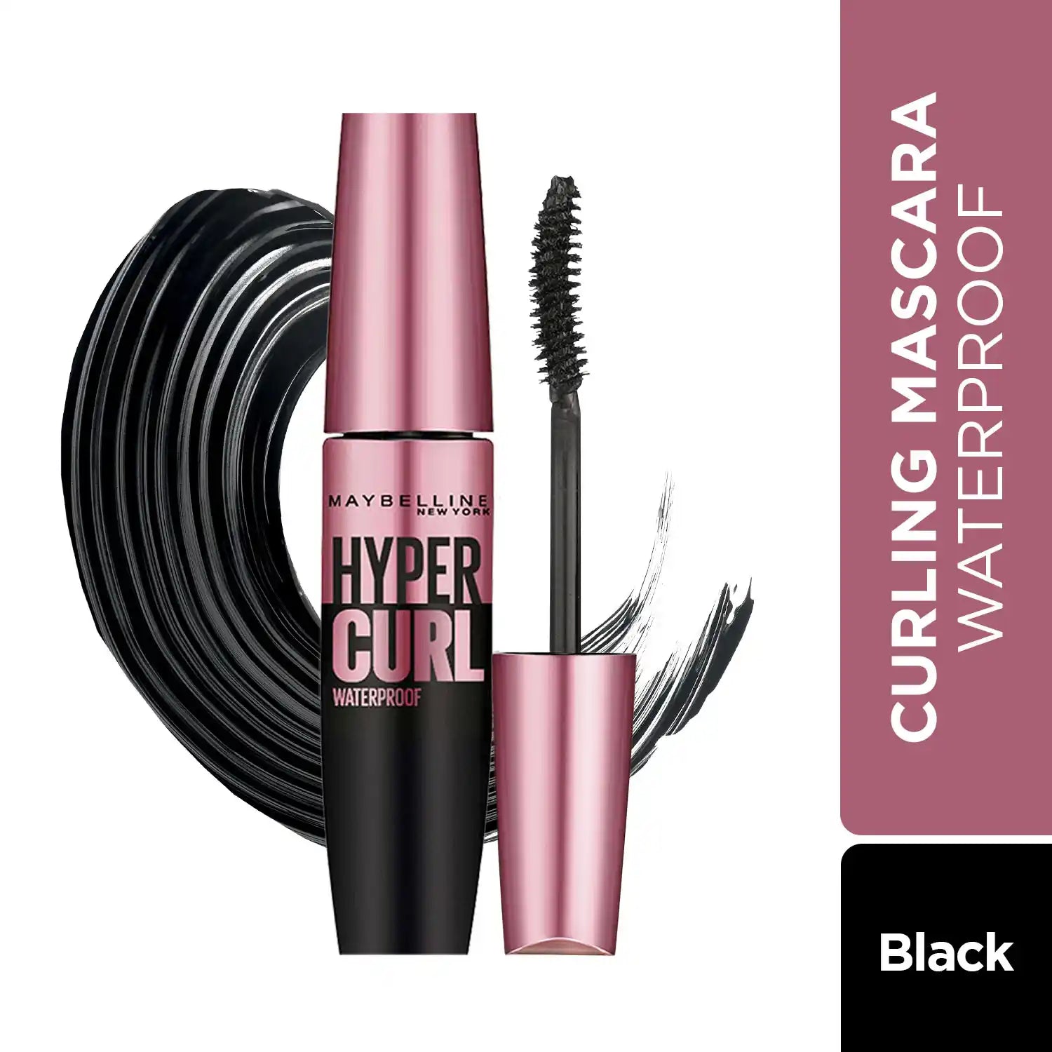 Maybelline - New York Hypercurl Waterproof Mascara, Smudge & Highly Pigmented Black 9.2ml