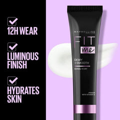 Maybelline - New York Fit Me Primer, Oil free and Non Comedogenic Formula - Dewy+Smooth Primer 30ml