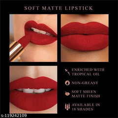 MyGlamm - Manish Malhotra Soft Matte Lipstick - Romantic Rouge (Blood Red Shade) | Long Lasting, Hydrating, Moisturising, Matte Finish Creamy Lipstick