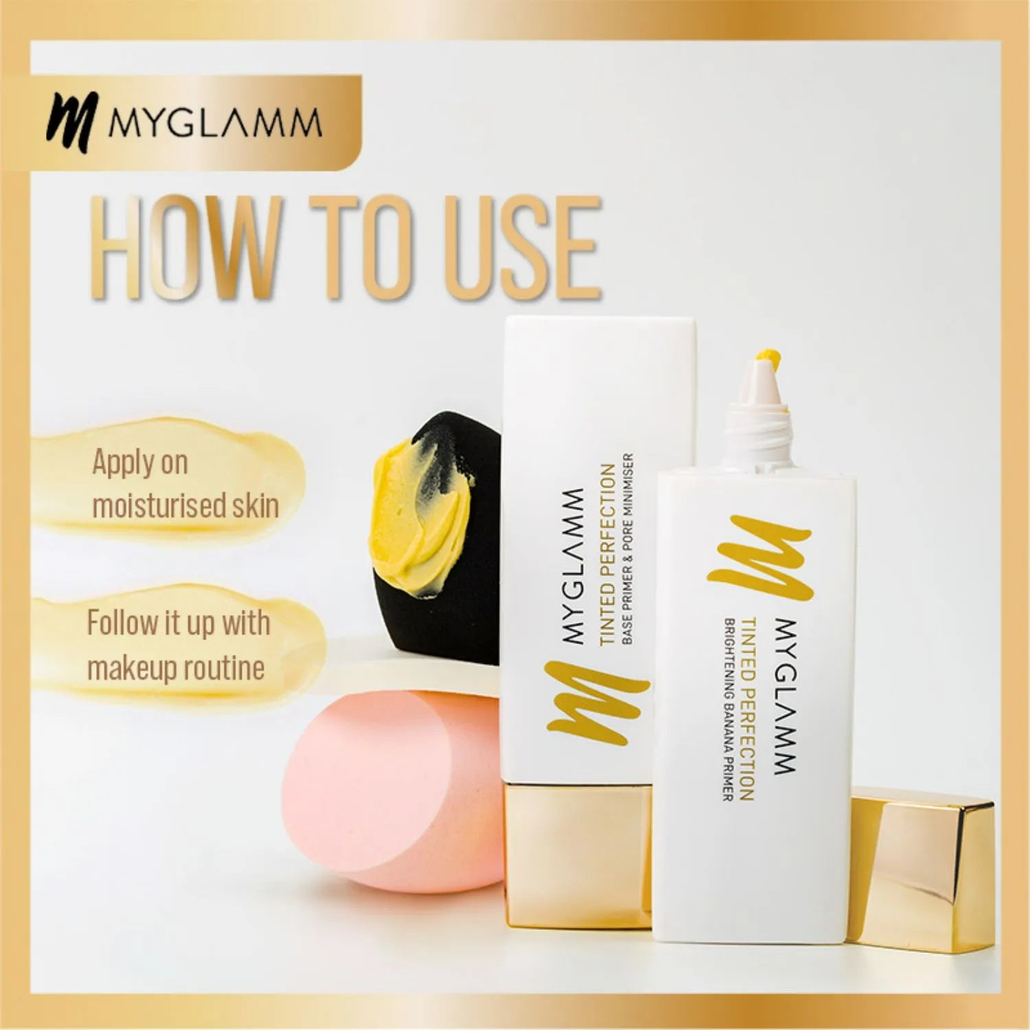 MyGlamm - Tinted Perfection Brightening Banana Primer - Skin Blurring And Brightening Base Primer