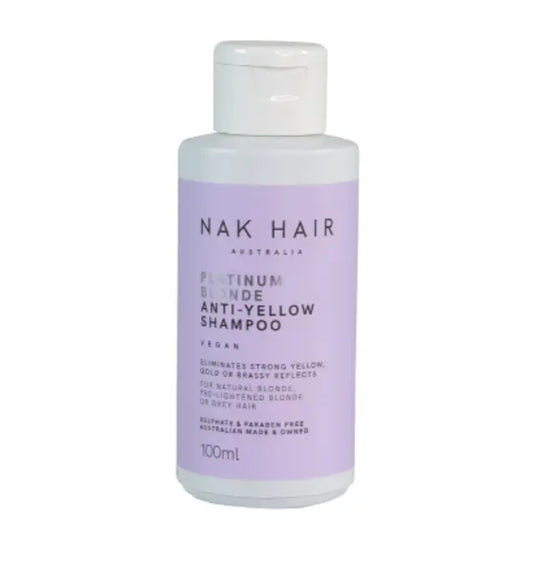 NAK Hair Platinum Blonde Anti-Yellow Shampoo 100ml - Kess Hair and Beauty