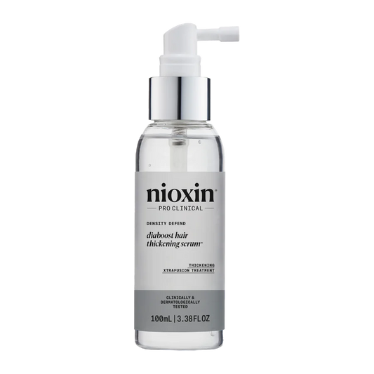 Nioxin Diaboost hair thickening serum bottle with pump, 100 ml