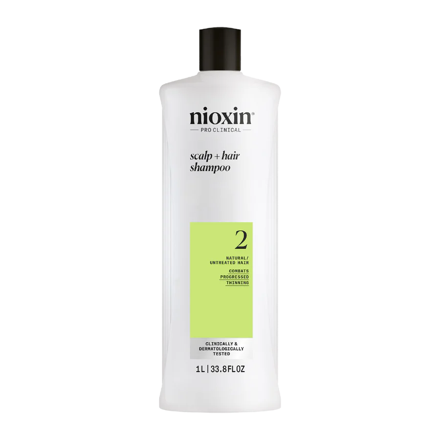Nioxin System 2 Scalp + Hair Thickening Shampoo For Natural Hair with Progressed Thinning 1 Litre - Kess Hair and Beauty