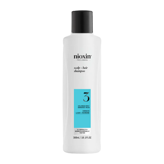 Nioxin scalp + hair thickening shampoo bottle, System 3, 300 ml