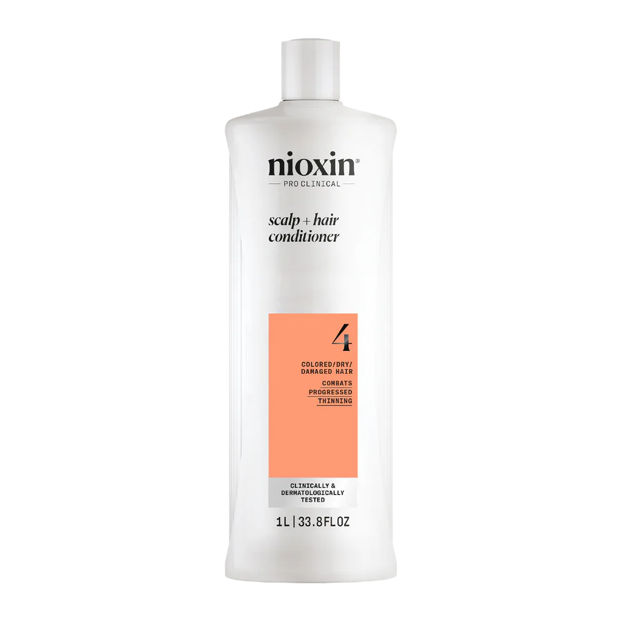 Nioxin System 4 Scalp + Hair Thickening Conditioner for Damaged Hair With Progressed Thinning 1 Litre - Kess Hair and Beauty