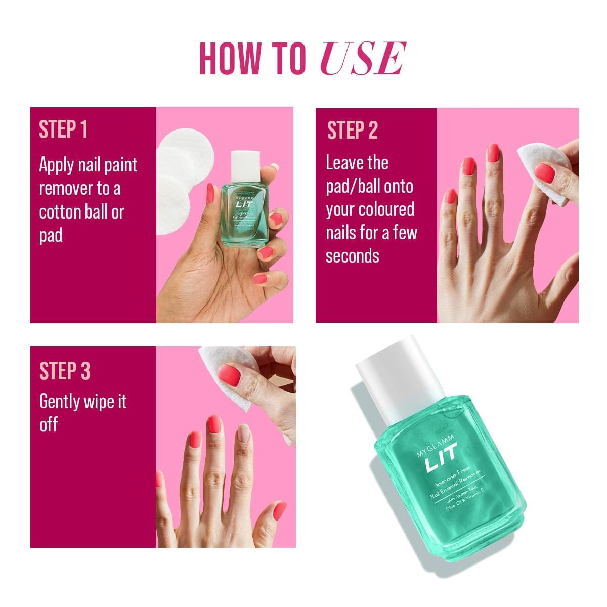 MyGlamm - LIT Nail Enamel Remover 30ml
