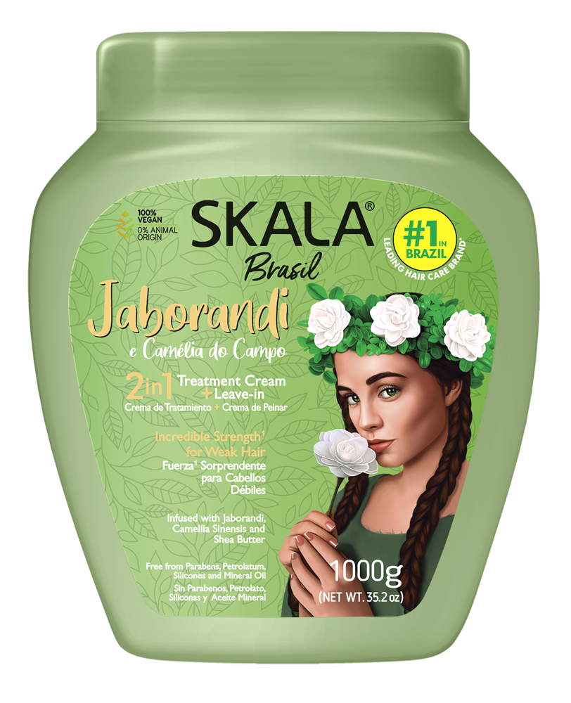 Skala Brasil Jaborandi & Camellia 2-in-1 Hair Treatment Conditioning Cream 1000g | Strengthening & Hydrating Treatment