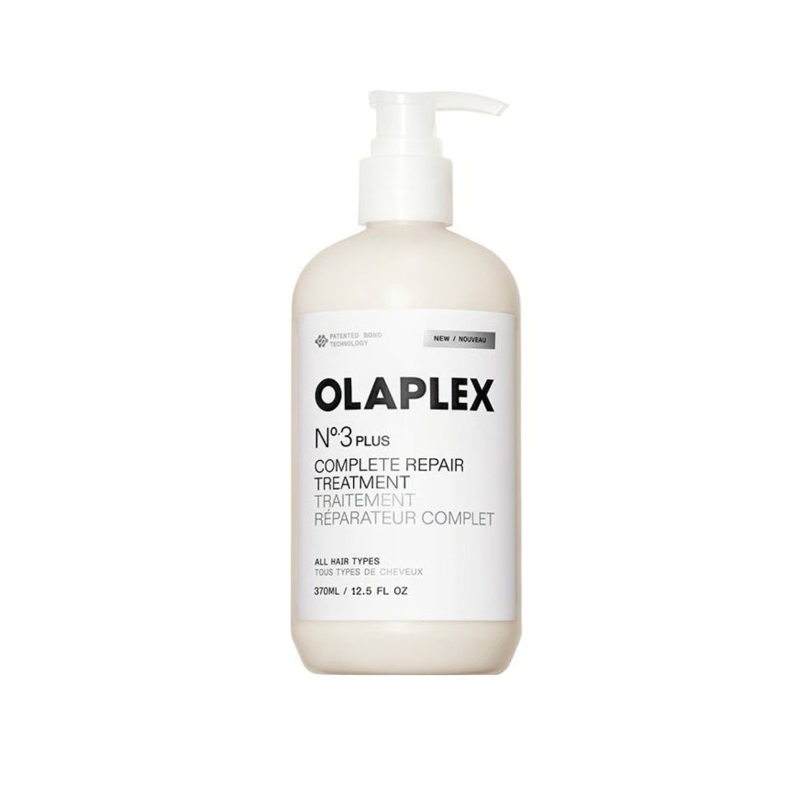 OLAPLEX Nº3 Plus hair treatment bottle with pump, 370 ml