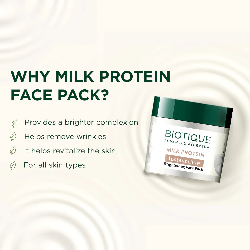 Biotique Milk Protein Instant Glow Brightening Face Pack 50g