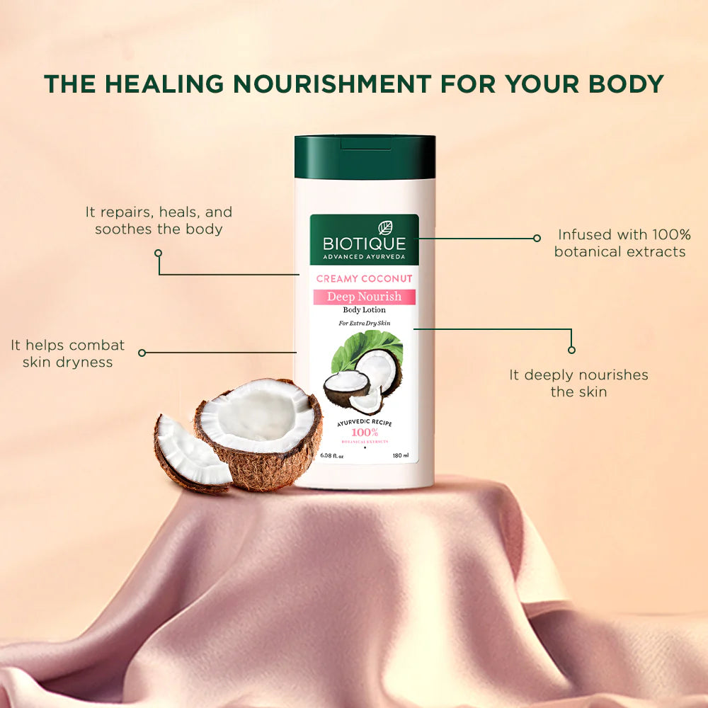 Biotique Unisex Bio Creamy Coconut Ultra Rich Body Lotion 180ml