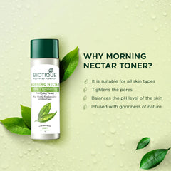 Biotique - Morning Nectar Visibly Flawless Pore Tightening & Purifying Toner 120ml