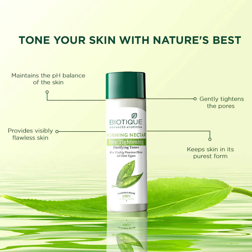 Biotique - Morning Nectar Visibly Flawless Pore Tightening & Purifying Toner 120ml