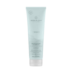 Nourishing shampoo squeeze tube, light aqua with Awapuhi branding