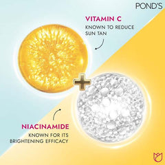 Pond's detan facewash with niacinamide and vitamin C shown in packaging