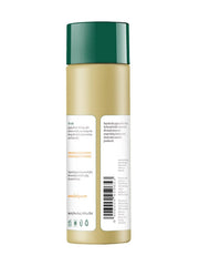 Biotique carrot seed after-bath body oil bottle back view with barcode and labels