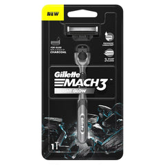 Gillette - Mach3 Charcoal Bright Glow Shaving Razor with New Enhanced Lubrastrip