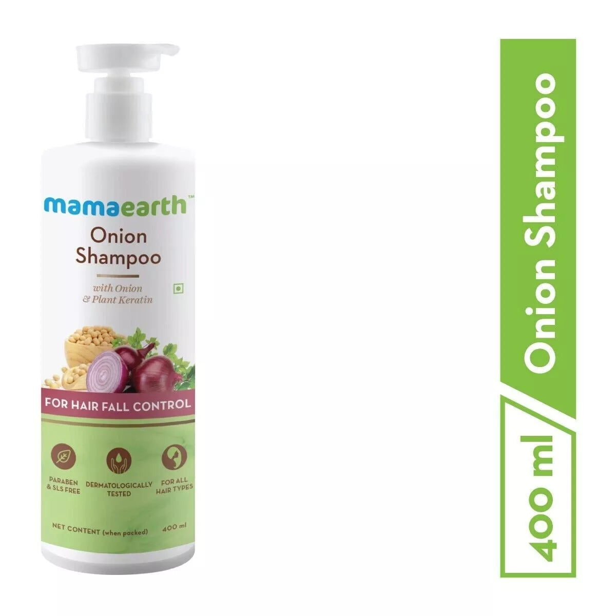 Mamaearth - Onion Shampoo with Onion & Plant Keratin for Haair Fall Control - 400ml