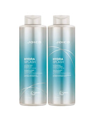 Joico HydraSplash hydrating shampoo and conditioner bottles, 1L duo, blue labels