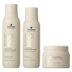 Schwarzkopf - Blondme Bond Repair Nourishing Shampoo, Conditioner & Mask Bundle