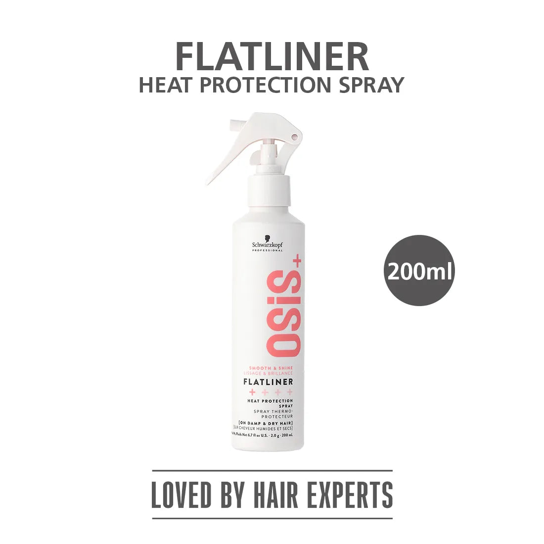 Schwarzkopf OSiS FLATLINER Heat Protection Spray 200ml Kess Hair Schwarzkopf OSiS FLATLINER Heat Protection Spray 200ml Kess Hair
