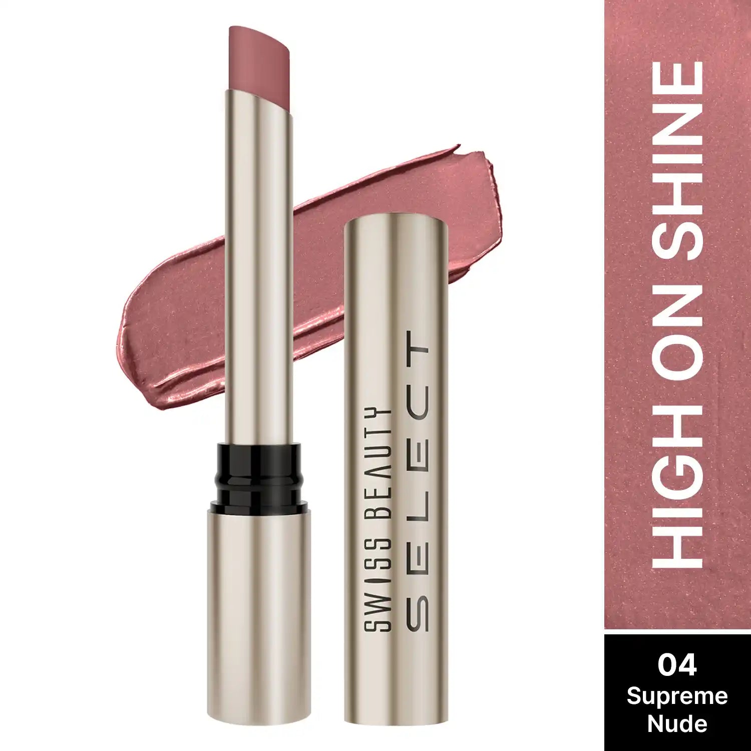 Swiss Beauty Select High On Shine Lipstick Shade Supreme Nude