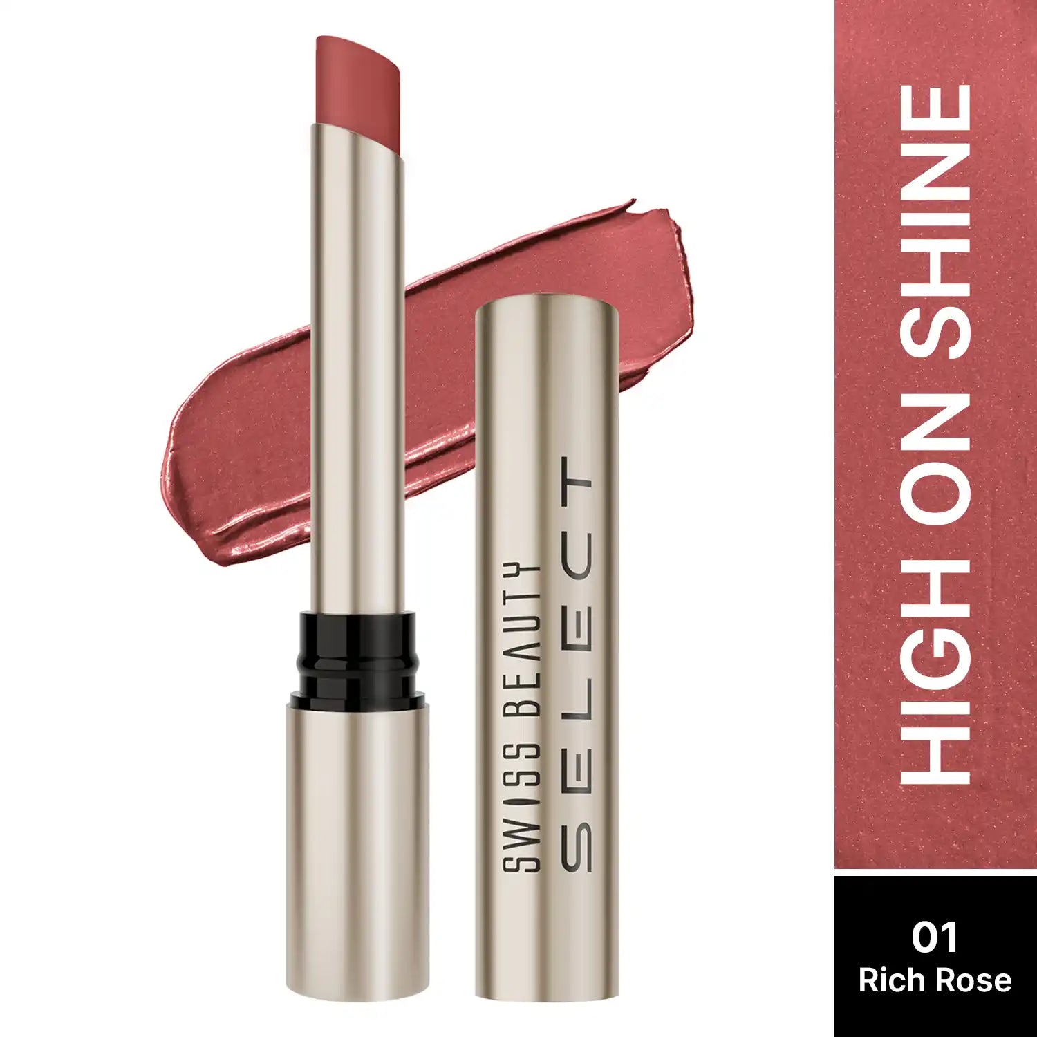 Swiss Beauty - Select High On Shine Lipstick Rich Rose
