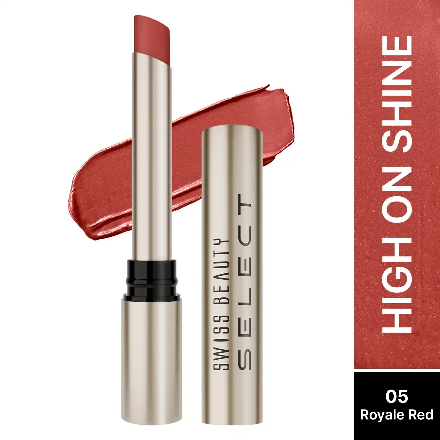 Swiss Beauty Select High On Shine Lipstick Shade Royale Red