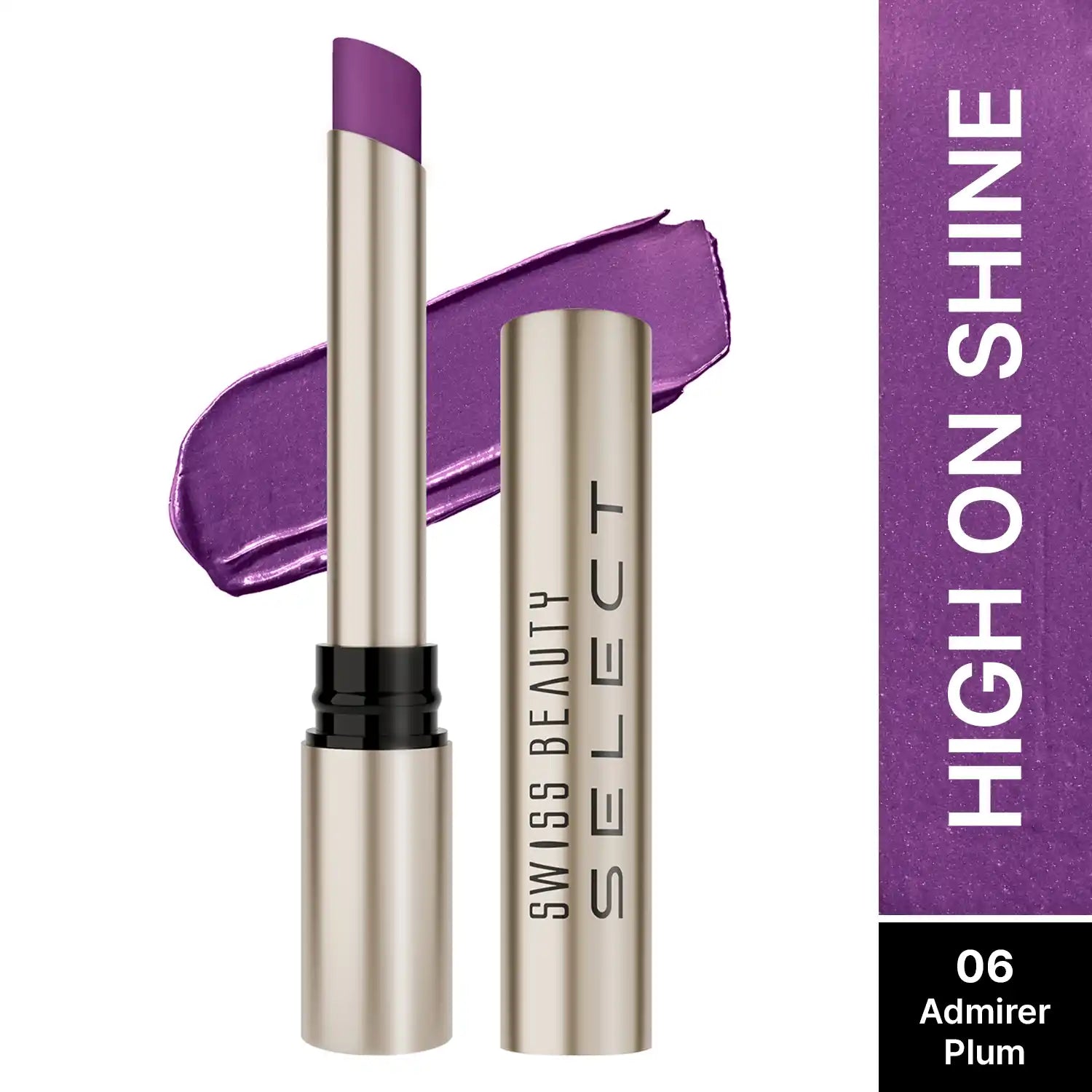 Swiss Beauty Select High On Shine Lipstick Shade Admirer Plum