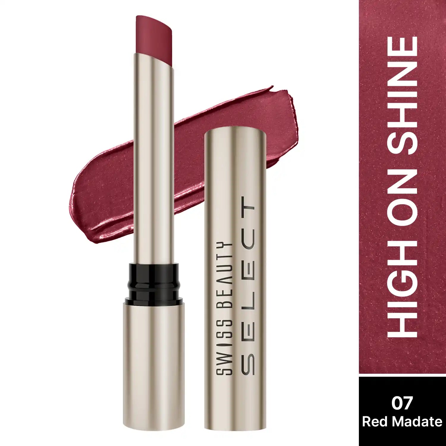 Swiss Beauty Select High On Shine Lipstick Shade Red Mandate