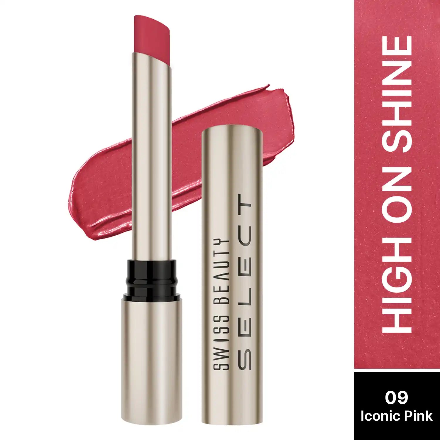 Swiss Beauty Select High On Shine Lipstick Shade Iconic Pink