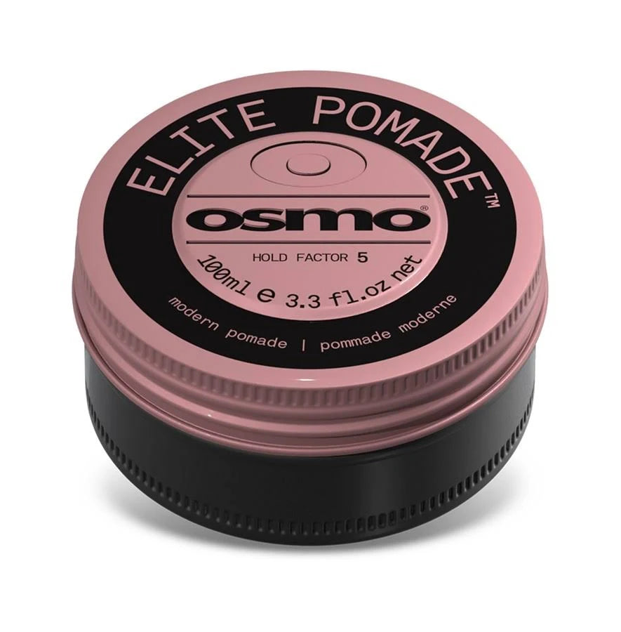 Osmo Elite pomade tin, 100ml, black and pink label on top
