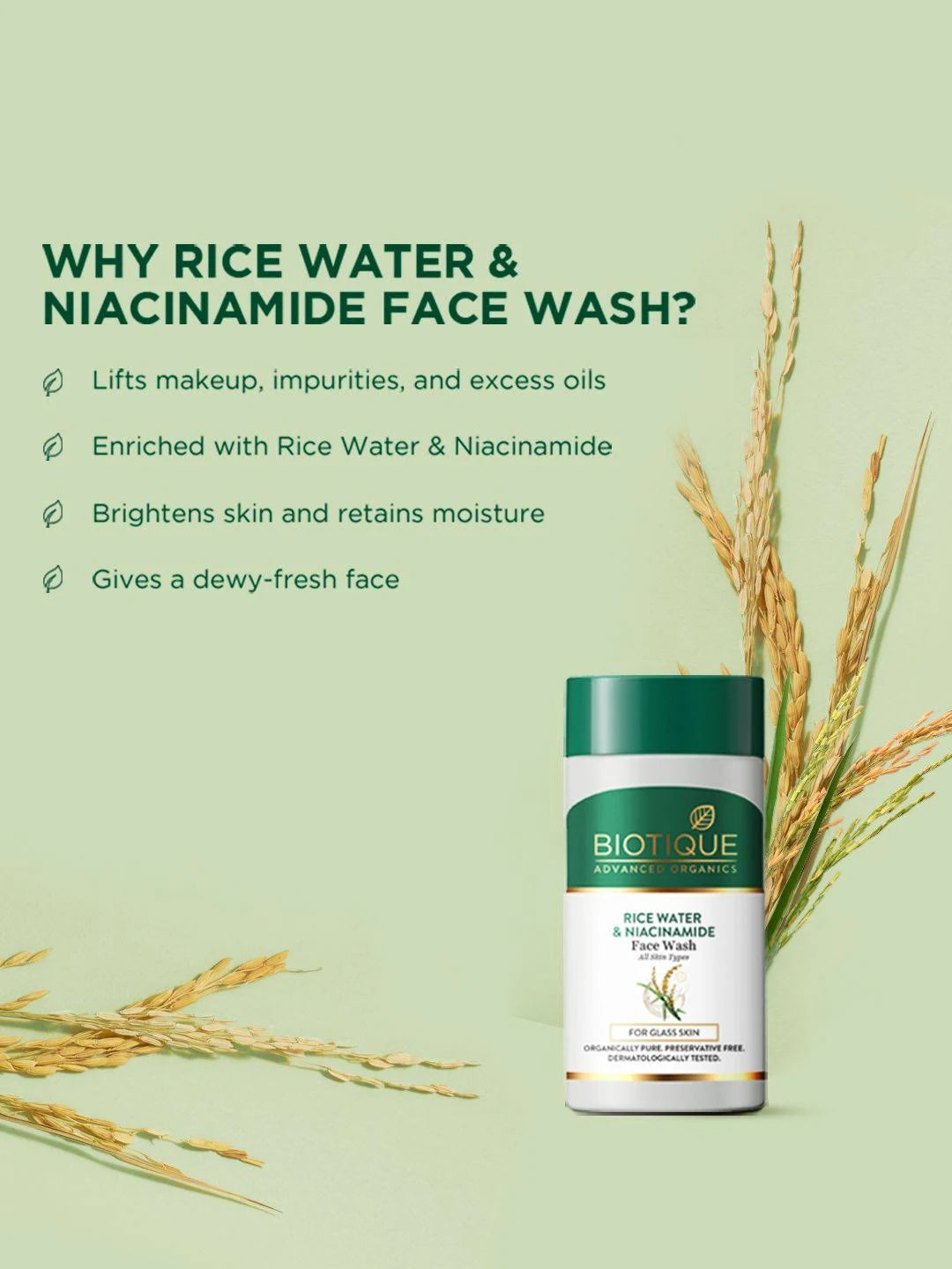 Biotique RICE WATER & NIACINAMIDE Gel Face Wash 25ml