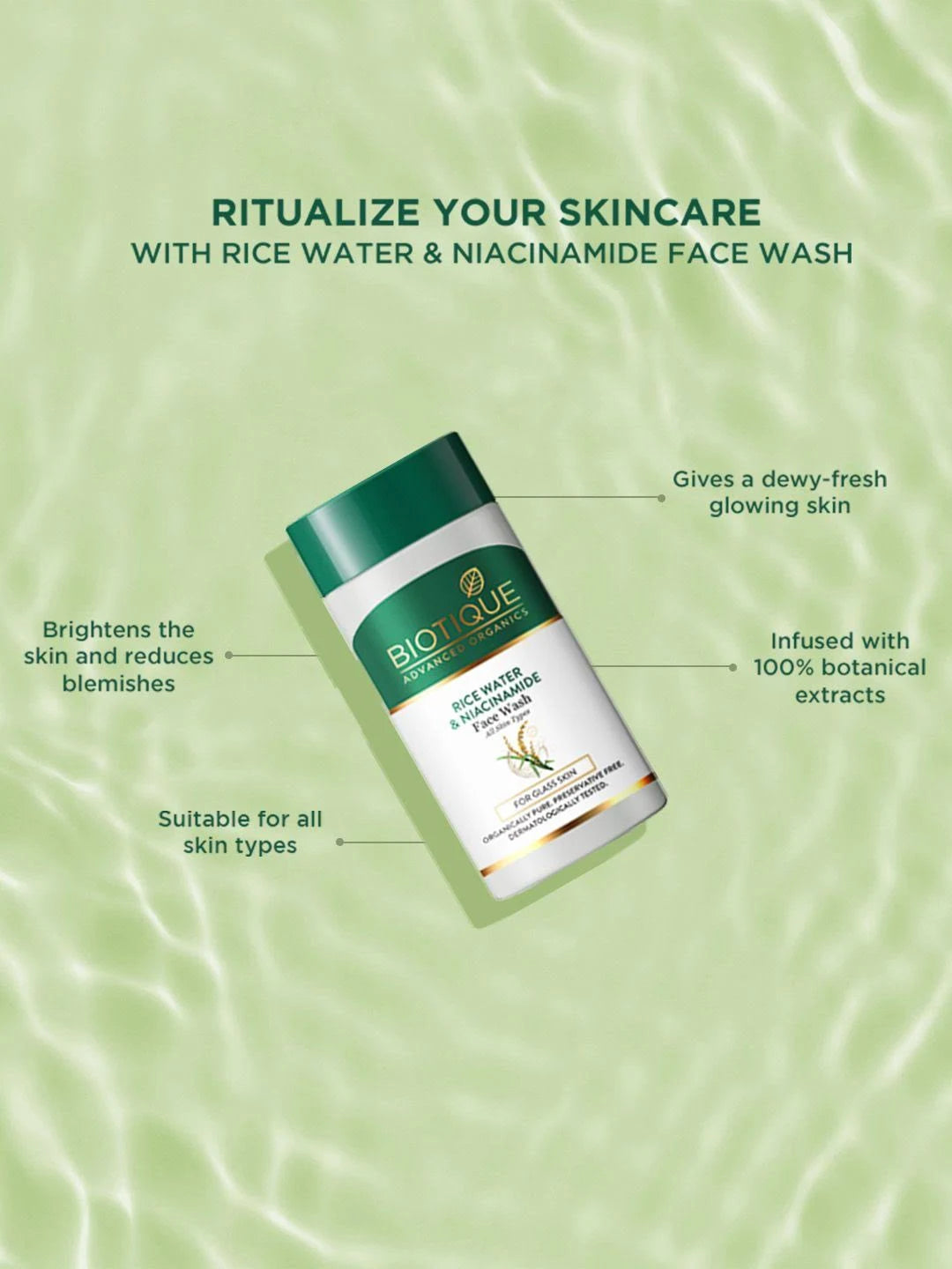 Biotique RICE WATER & NIACINAMIDE Gel Face Wash 25ml