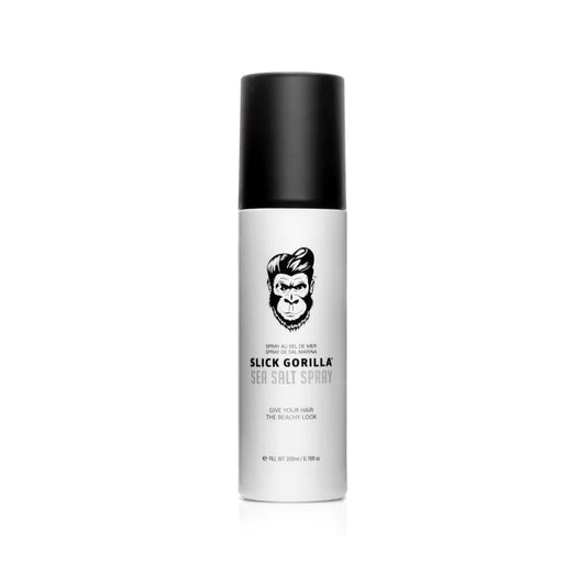 Slick Gorilla sea salt spray bottle with black cap and white label