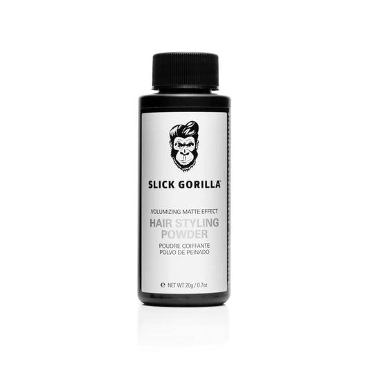 Slick Gorilla volumising matte hair styling powder bottle with black cap, 20 g