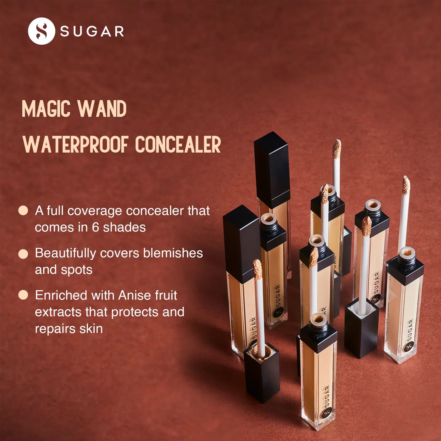 Sugar - Magic Wand Waterproof Concealer Color: 30 Chococcino (Medium, Warm Undertone) 9ml