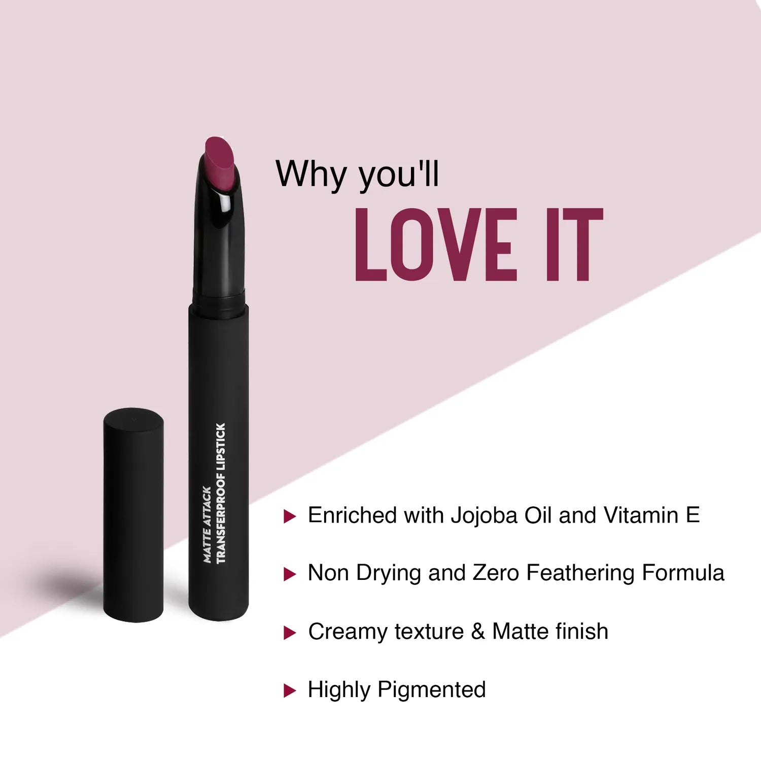 Sugar - Matte Attack Transferproof Lipstick Color: 01 Boldplay (Cardinal Pink)