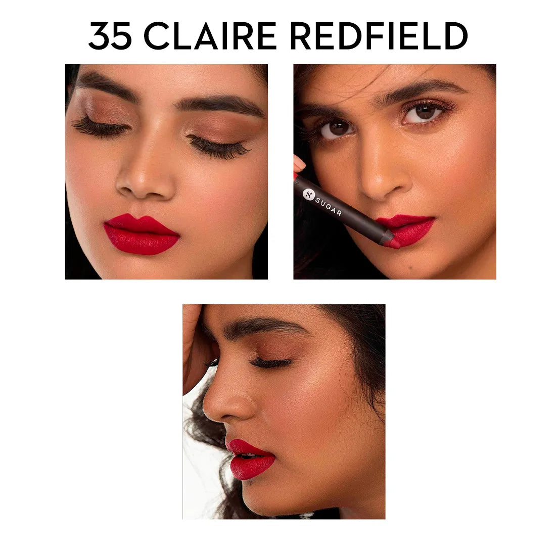 Sugar - Matte As Hell Crayon Lipstick With Free Sharpener - 35 Claire Redfield (Pure Red) 2.8g