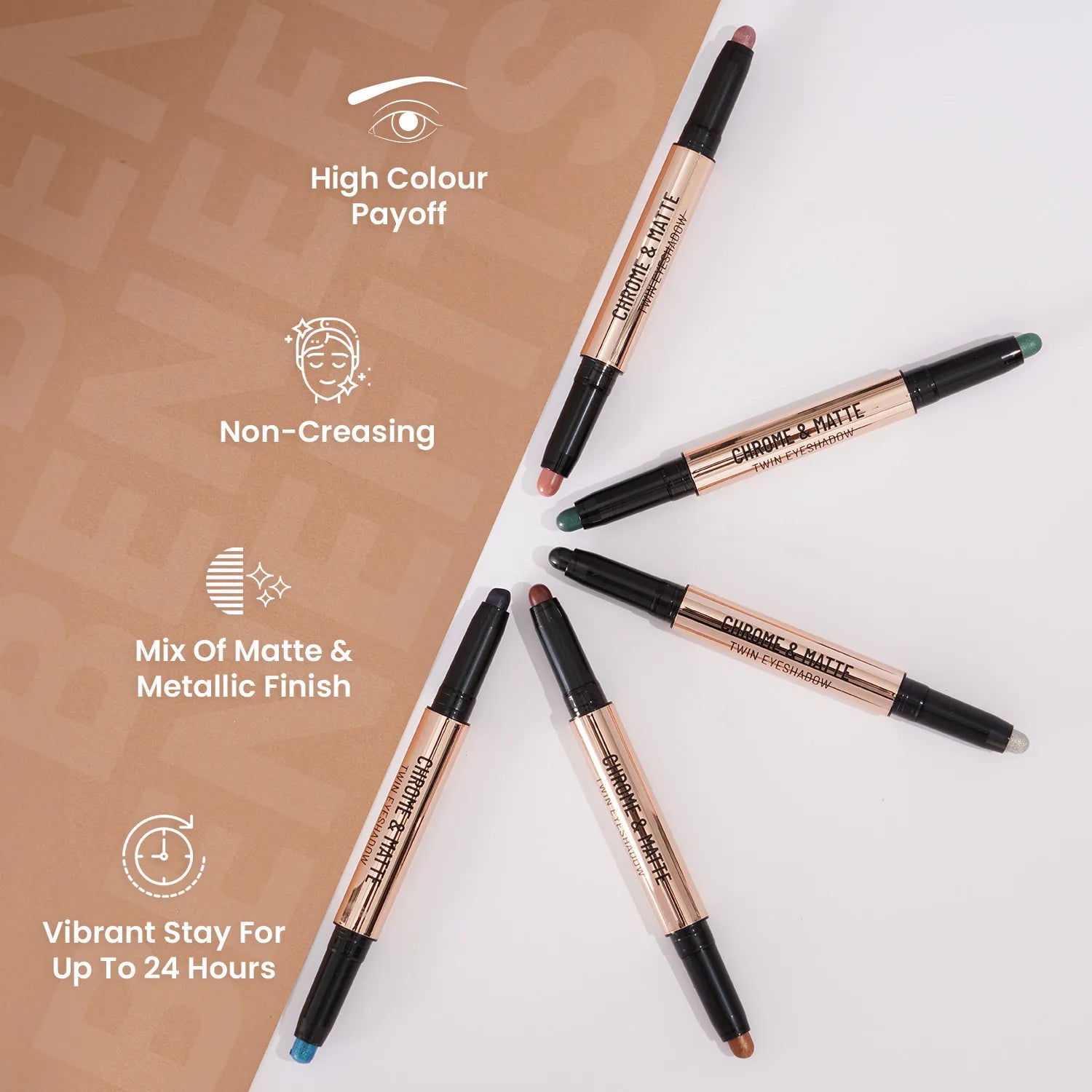 Swiss Beauty Chrome & Matte Twin Eyeshadow  Shade No. 04 Autumm break