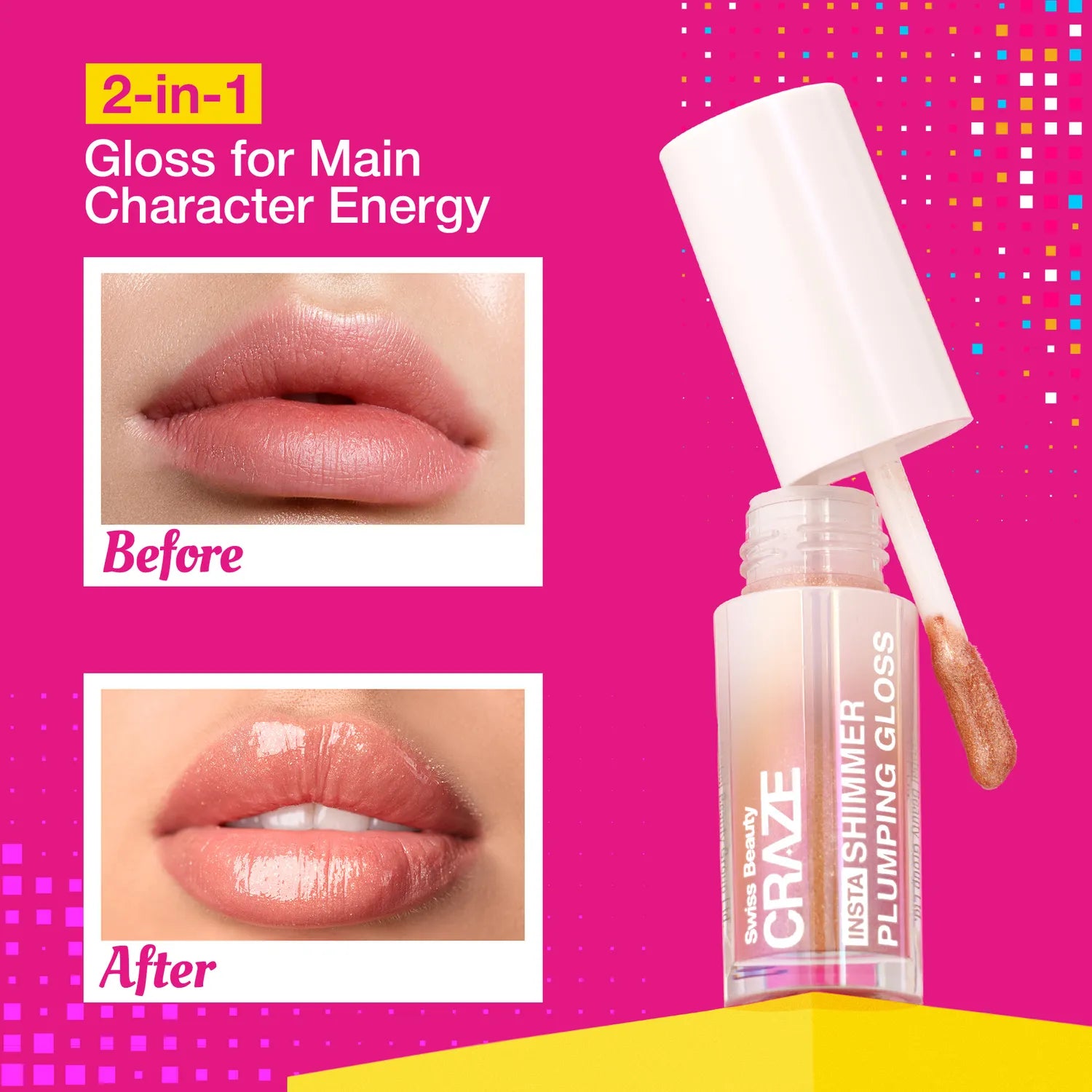 Swiss Beauty CRAZE Insta Shimmer Plumping Gloss