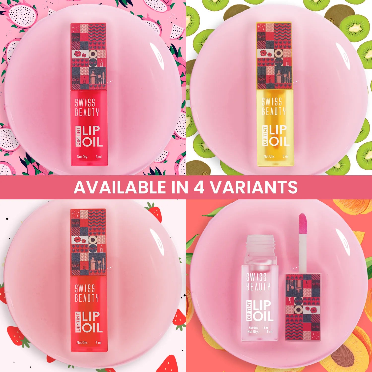 Swiss Beauty Dip Tint Lip Oil Shade No. 04 Kiwi