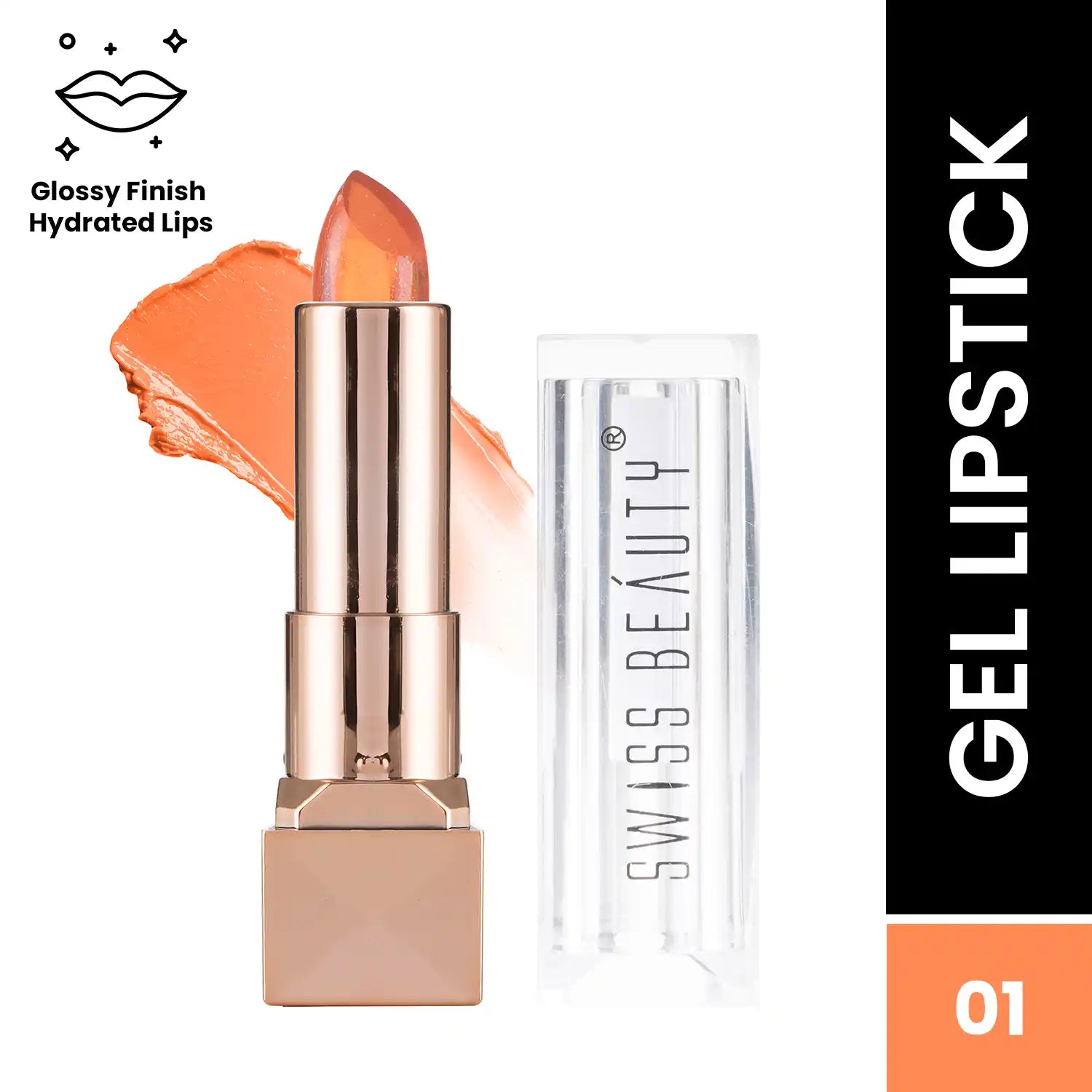 Swiss Beauty Glitter Gel Lipstick Shade No.  01