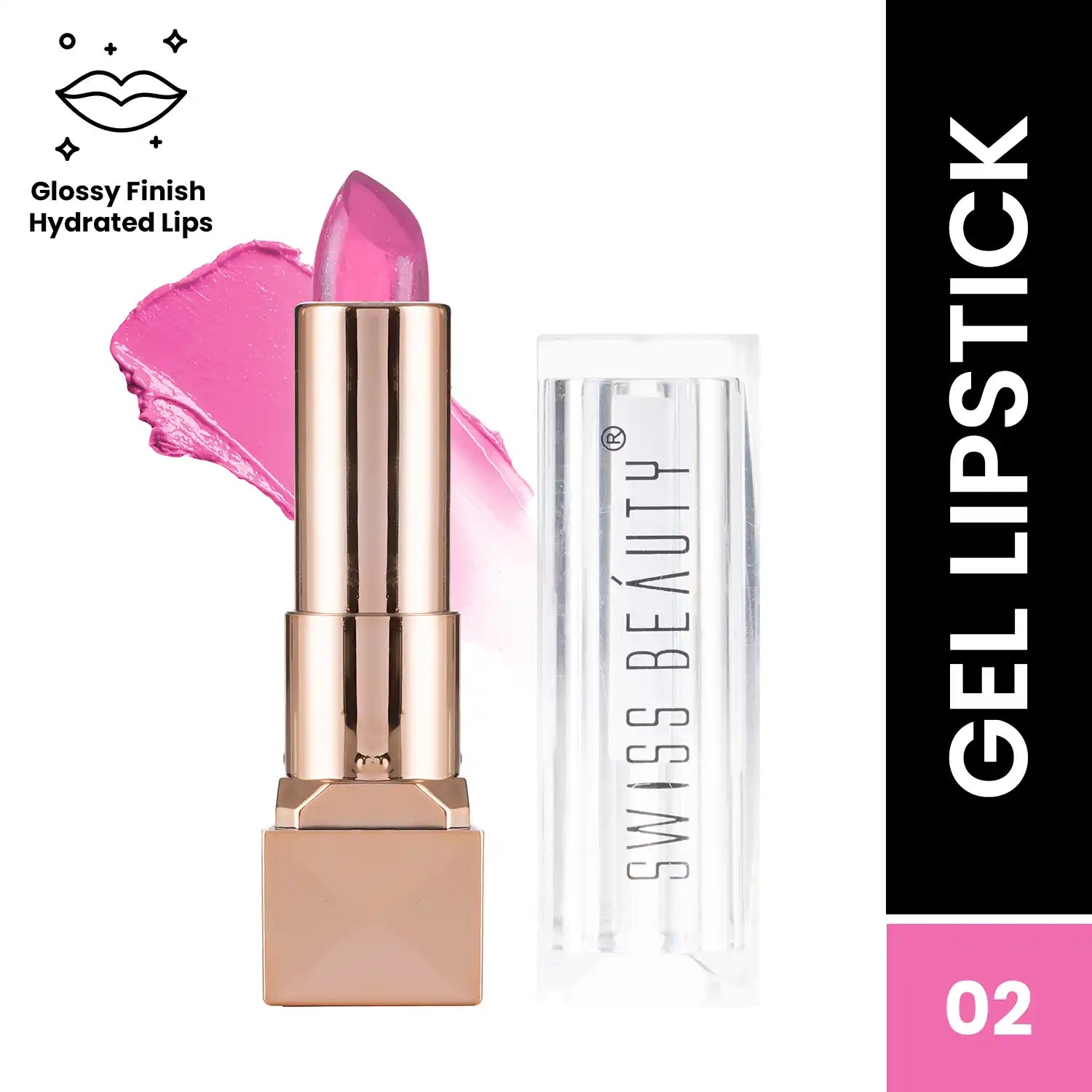 Swiss Beauty Glitter Gel Lipstick Shade No. 02