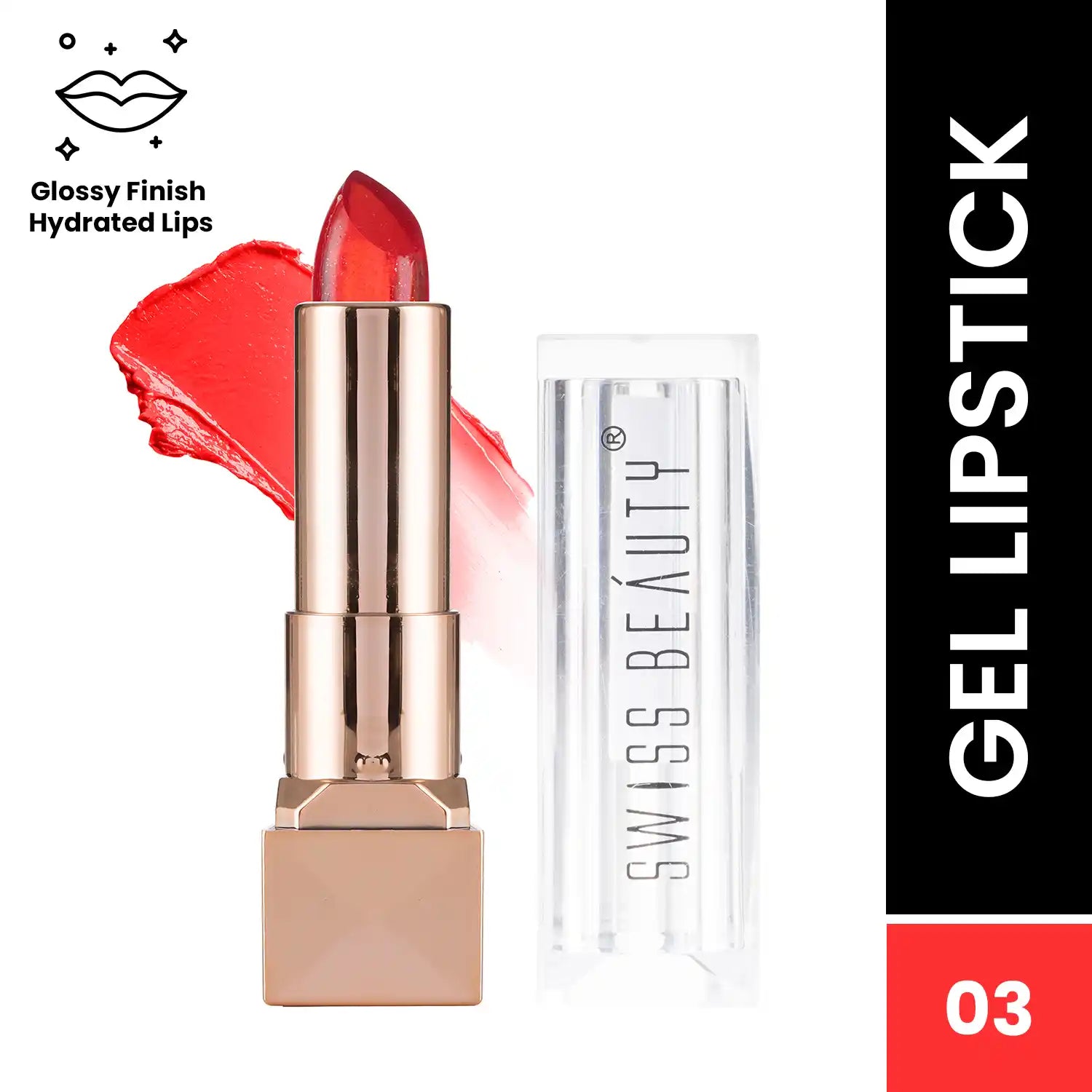 Swiss Beauty Glitter Gel Lipstick Shade No.  03