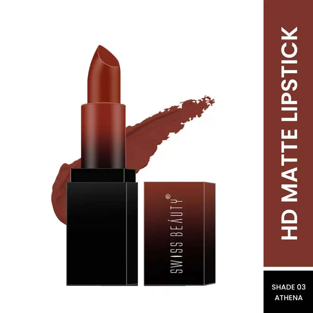 Swiss Beauty - HD Matte Lipstick Athena Shade No. 3